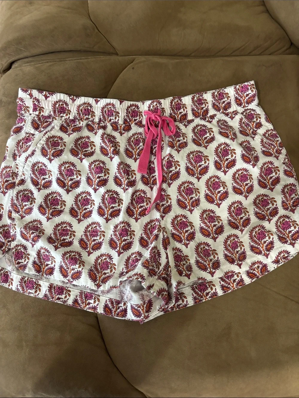 J. Crew Pink Floral Drawstring Athletic Shorts